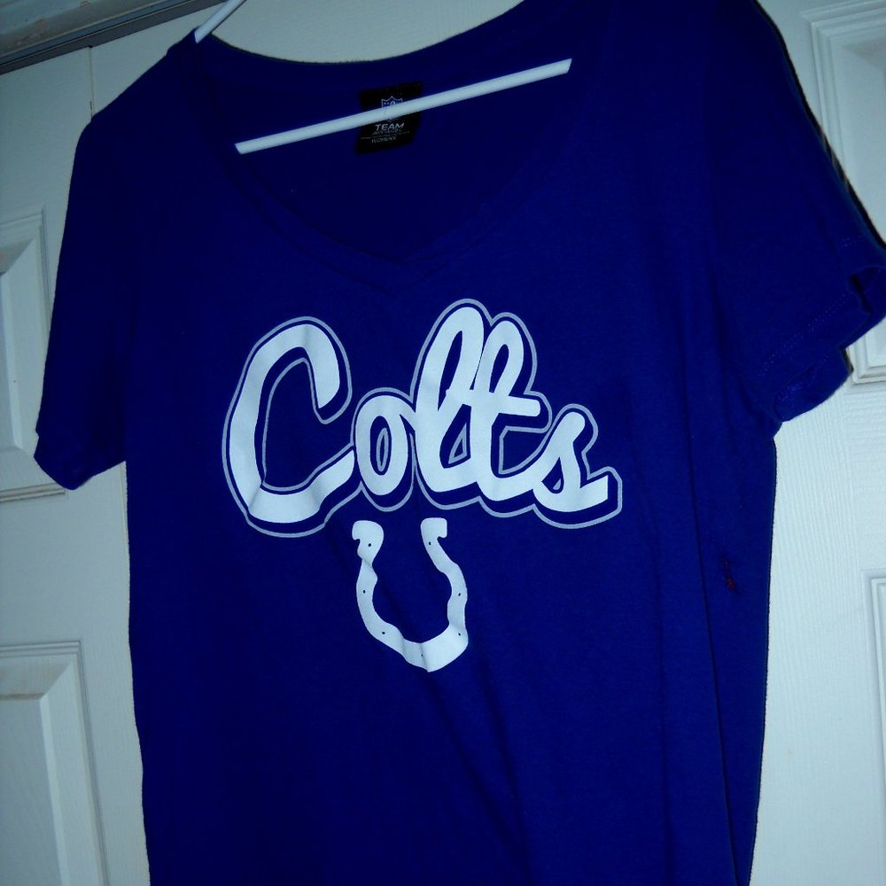 Indianapolis Colts TEAM APPAREL NFL T Shirt Womens Size L "LIKE NEW"
